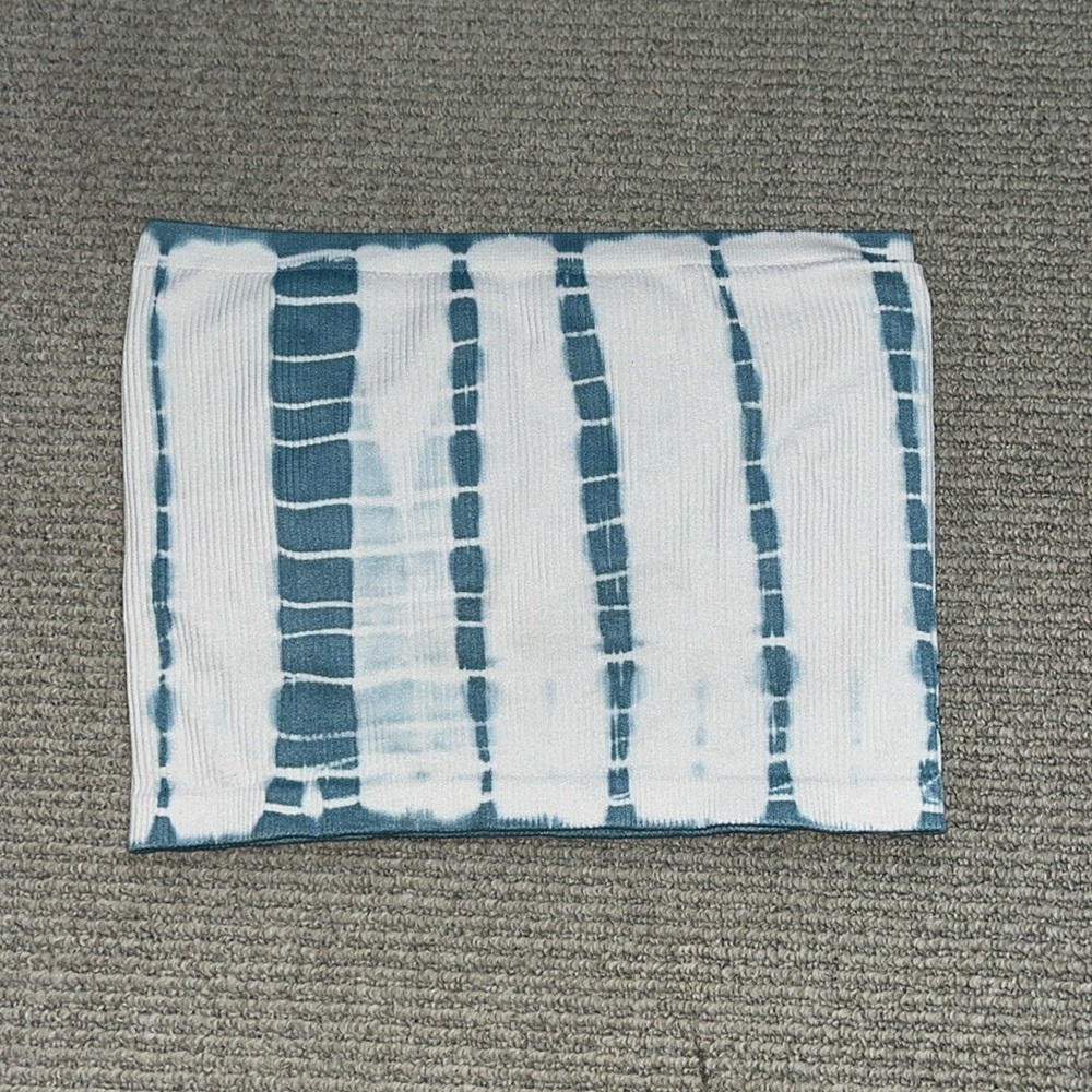 Blue and White Tube Top